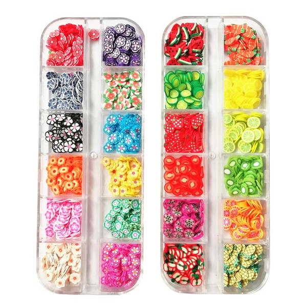 AKOAK 2 Boxes of Crystal Mash Clay Strip Flowers Fruit