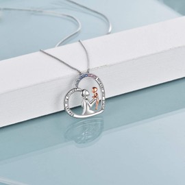 Mother and Child Necklace for Women, 925 Sterling Silver Heart Pnedant "Always My Mother Forever My Friend" Jewellery Birthday Gifts for Mum (mum)