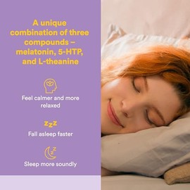 Estrés-Relax sueño tranquilo por factores naturales, ayuda para dormir con Suntheanine L-teanina, 5-HTP, melatonina, 45 cápsulas blandas
