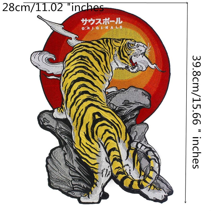 Large Tiger Roaring Iron On Patch Animal Patch for Jackets