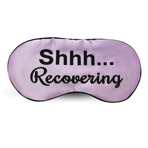 Ultra Soft Recovery Sleeping Mask by Silly Obsessions. Light Blocking Eye Mask for Recovering Patient. Get Well Soon Sympathy Gift for Family & Friends. Fun After Surgery Gift (Shh...Recovering)
