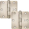 Stone Harbor Hardware 3-1/2" Door Hinges, 1/4" Radius Corner, Antique