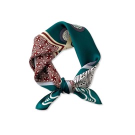 LumiSyne Silk Scarf Women's Square Scarf Colour Stitching Geometric Paisley Pattern Silk Scarf Lightweight Satin Square Scarf Decoration Neckerchief Bandana Headpiece Headband, Green