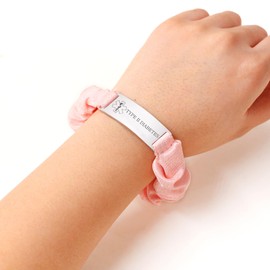 Oneress Medizinisches DIY-Armband, Haargummi mit Armband, breiter Riemen, medizinisches Armband, minimalistischer individueller medizinischer Schmuck, lässiger stapelbarer gravierter Armband, YA5426,