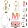 SMUOBT Pink Keychain Wristlet Initial Letter Keychain for Women Keychain