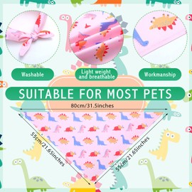 Sanwuta 30 Pcs Dinosaur Dog Bandana Bulk Summer Soft Triangle Dog Bib Colorful Dog Kerchief Scarf Adjustable Washable Pet Bib for Small Medium Large Dog Cat Puppy Grooming Boys and Girls(X Large)