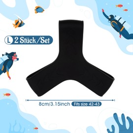 Harilla Pack of 2 Snorkelling Fins Grip Strap, Fin Holder, Adjustable Grip Strap for Snorkelling, Diving, Swimming, Grip Strap for Fins for Children and Adults, Black, L