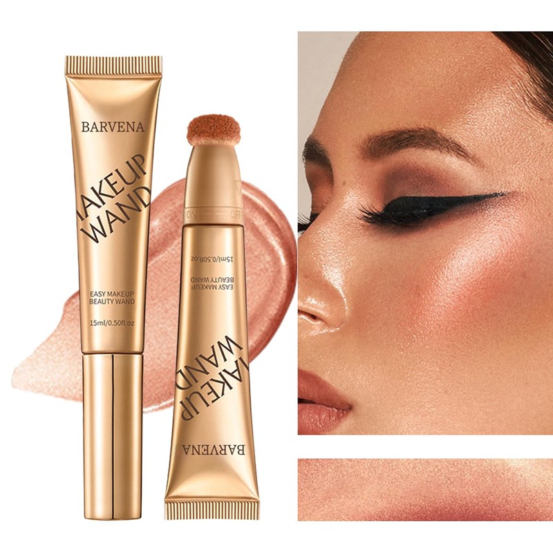 BARVENA Liquid Highlighter Wand，Liquid Highlighter Makeup Wand For Luminous, Glowing