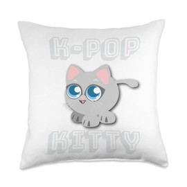 K-Pop Music Fan Kitty Throw Pillow