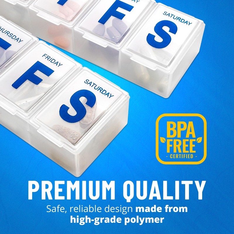 Weekly Pill Organizer - (Pack of 2) Extra Large Vitamin