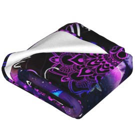 Christian Blanket Lion Cross Decor Inspirational Throw Blanket Gifts for Girls Boys Be Still and Know That I Am God Religious Warm Soft Plush Fleece Flannel Blanket for Kids Adults Men Women 50"X40"