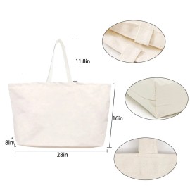 RIVERICH 28in Canvas Tote Bag Reusable Grocery Bag Foldable Heavy Duty Shopping Bag