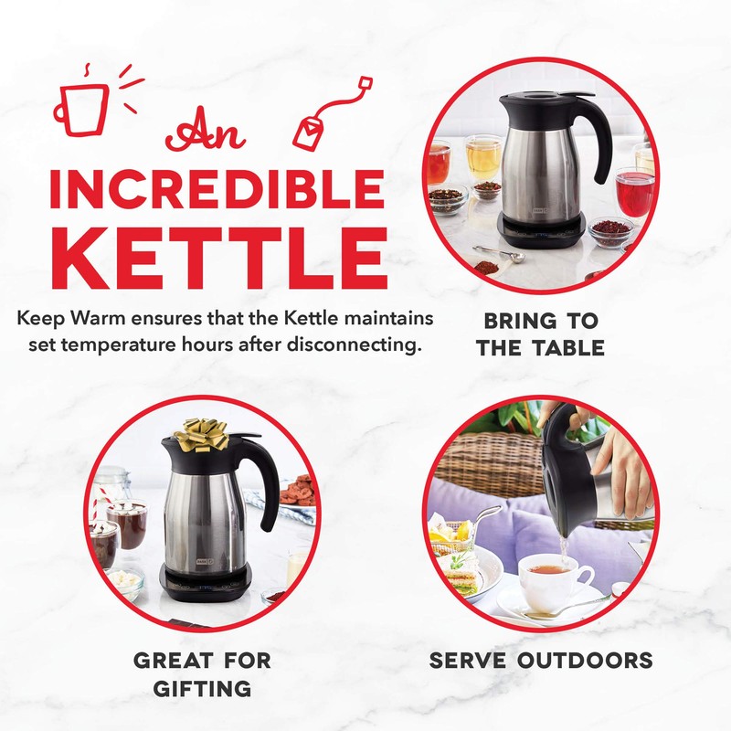 Dash Insulated Electric Kettle, Cordless Hot Water Kettle - Stainless