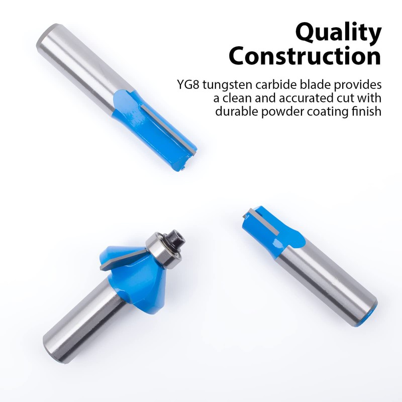 KOWOOD Router Bits Sets of 24A Pieces 1/2 Inch Shank
