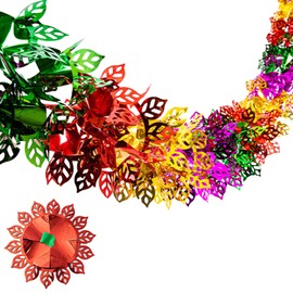 7.55Feet Foil Christmas Decorations,Christmas Ceiling Decorations,Hanging Streamers,Party Supplies Xmas Banner,Fun Festive Garlands,Indoor Kit for Retro Iridescent Ornaments Paper Traditional Wreath