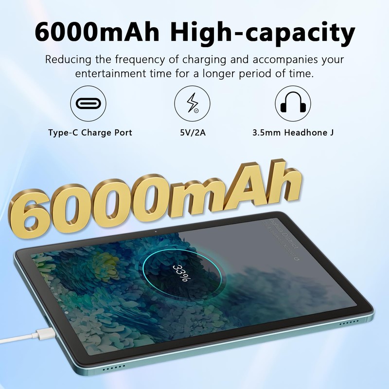 Raemond Android 15 Tablet 10 Inch, 24GB RAM+128GB ROM/1TB Expandable,