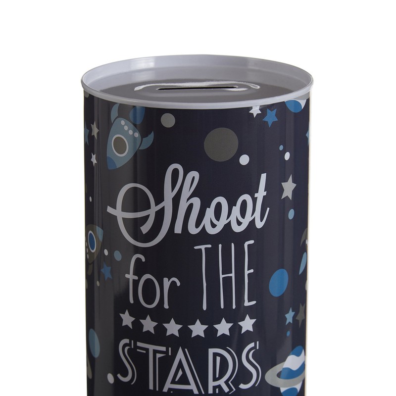 Premier Housewares Space Money, Tin, Blue, 10 x 10 x