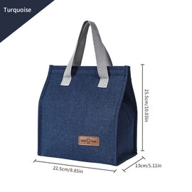 2 x Lunch Bag, Cool Bag, Lunch Bag, Insulated Bag, Portable Lunch Bags, Insulated Thermal Bag, Carry Bag with Foil Lining, Waterproof, for Men, Women, Work, School, Picnic, Deep Blue