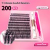 40D Lash Extension Kit 200 Pcs Lash Clusters DIY Individual