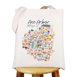 WZMPA Ann Arbor Michigan Tote Bag Ann Arbor Vacation Gift Ann Arbor Tour Reusable Shoulder Bag Ann Arbor Culture Gift (Ann Arbor TG)