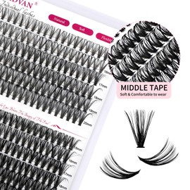 FADVAN Individual Lashes Cluster Lashes Individual Lashes 30D + 40D 0.07D Curl Mixed 15-20 mm Eyelash Extensions Cluster Eyelash Extension Natural Look Individual Eyelashes at Home
