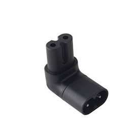 LBSC Figure 8 IEC 320 C7 to C8 90 Degree Up Down Angled Right Angle AC Adapter Extension, Black