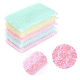Individually Wrapped Sponge, Kitchen Dishwashing Sponge Multi-Purpose Mesh Net Scouring Pad, Odor-Free Sponge Wipes Suitable for Travel Apartments Household Cleaning (Mesh Net Sponge 10 Pack)
