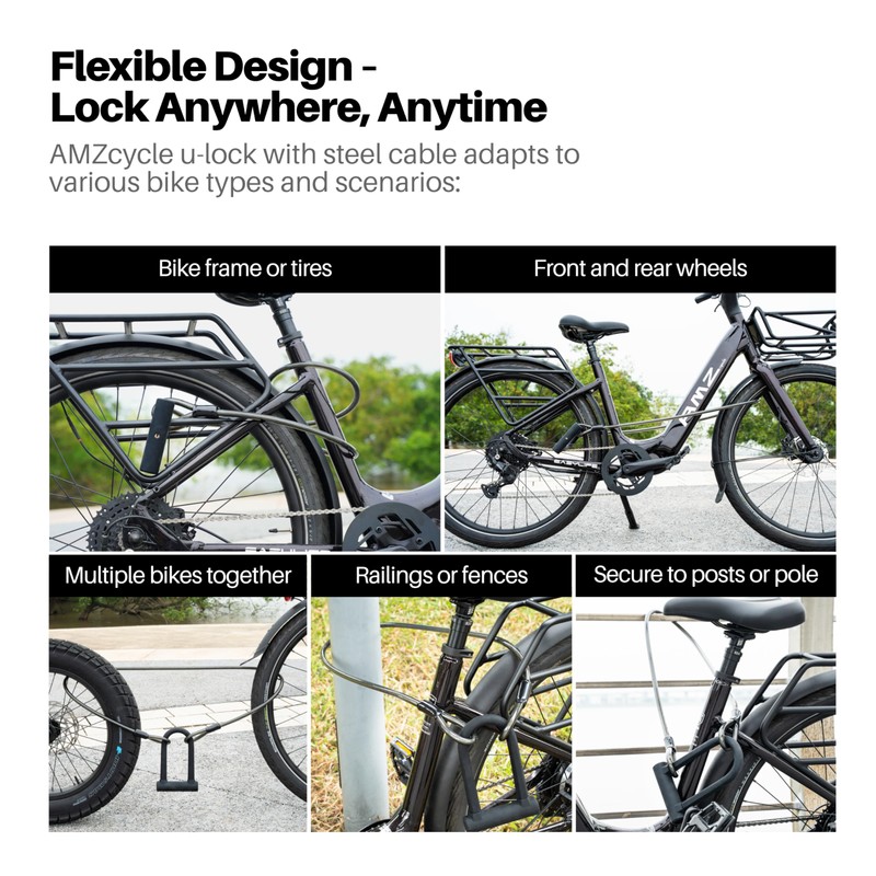 Heavy-Duty U Lock for Bike & E-Bike, Anti Bolt Cutter