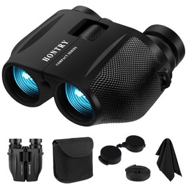 HONTRY 10x Binoculars for Adults and Children, Easy to Carry! Enjoy an immersive experience at live performances, concerts, bird watching, and sporting events. Comes with a rotating eyecup, gray-black