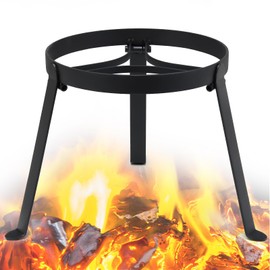 CALCHELE Campfire Tripod for Cooking, Heavy Duty Campfire Cooking Equipment, Outdoor Fire Pit Stand, Portable Cast Iron Camping Open Fire Tripod Grill for Cooking Dutch Oven, Lodge, Firepit