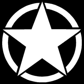 STICKER DAD Army Type Star Vinyl Decal - Size: 4.5", Color: White - Windows, Walls, Bumpers, Laptop, Lockers, etc.