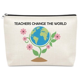 Sazuwu Teacher Appreciation Gifts Makeup Bag Thank You Gifts for Teachers Mom Aunt Grandma Teacher Birthday Gift from Students Cosmetic Bag Graduation Christmas Birthday Gift for Her Travel Pouch
