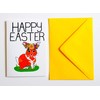 Happy Easter Card with Cute Easter Bunny Rabbit with Yellow