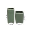 Abaodam 2pcs Rectangular Cactus Pots for Indoor Succulents Stylish Tabletop