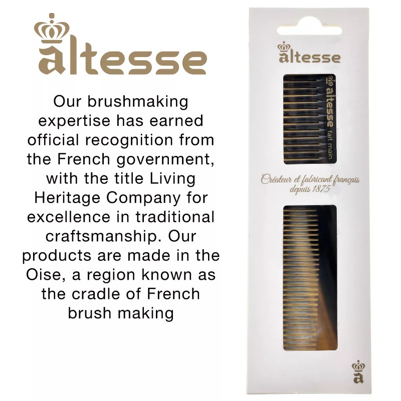 Altesse Antistatic Horn Comb with Smooth Rounded Teeth Handmade in