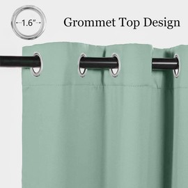 MYSKY HOME - Cortinas opacas para puerta, sala de estar, recámara, aislamiento térmico, color verde azulado, 1 panel, 42 x 84 pulgadas