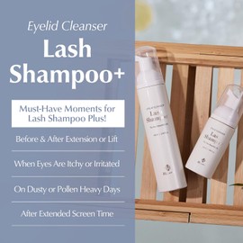 BL BL- Champú + cepillo para extensiones de pestañas BL Lashes, limpiador espumoso para párpados, lavado suave para pestañas naturales