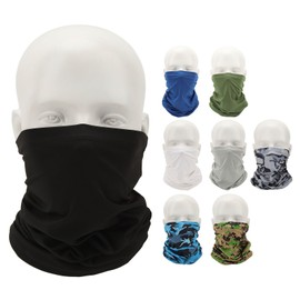 8 Pcs Outdoor Sun Protection Scarf Quick Drying Multi Function Breathable Sun Cooling Windproof Face Cover Neck Gaiter Scarf