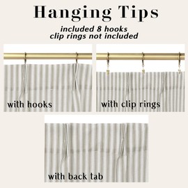 RV Curtains for Camper Trailer Windows,Pinch Pleated with Hooks Linen Semi Sheer Privacy Curtain for Motorhome Ceiling Track Inside