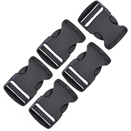 MYmama One-Touch Buckle, Black, Insert, Side Release, Buckle, Length Adjustable, Resin Parts (1.2 inches (30 mm), Pack of 5