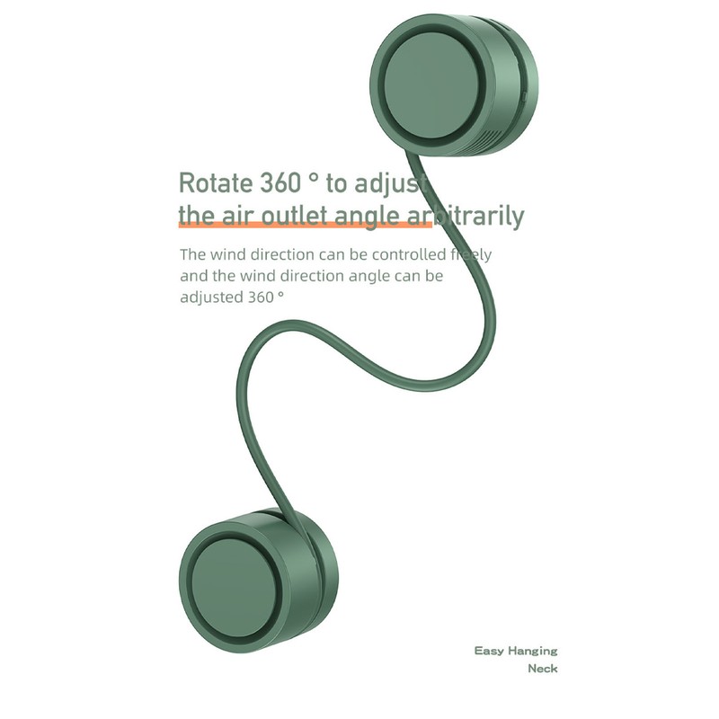 Portable Neck Fan Mini USB Charging Hands Free Bladeless Hanging
