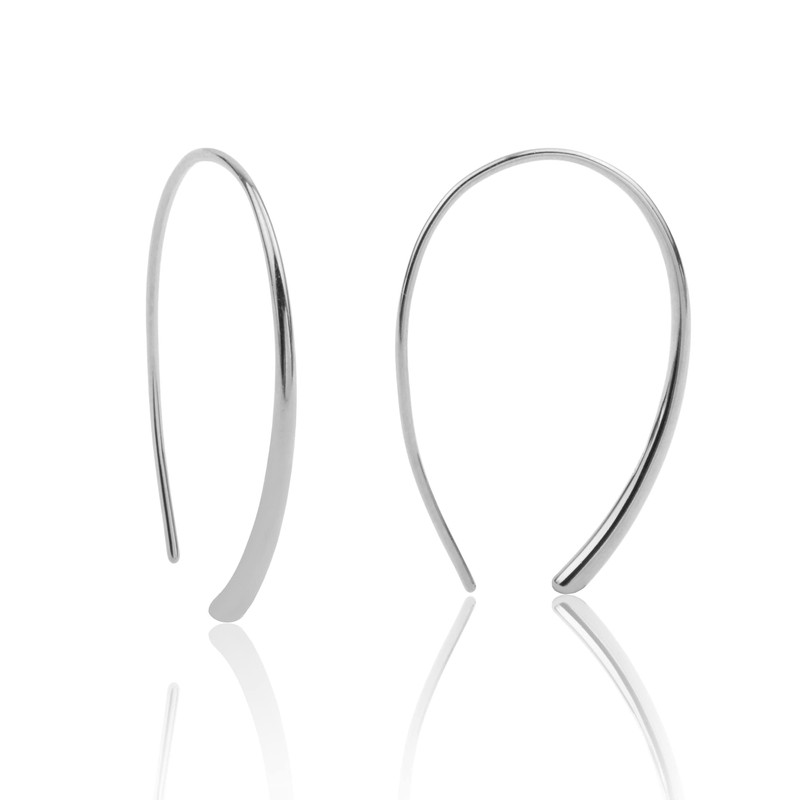 Threader Earrings 925 Sterling Silver Pull Through Hoops Drop Dangle
