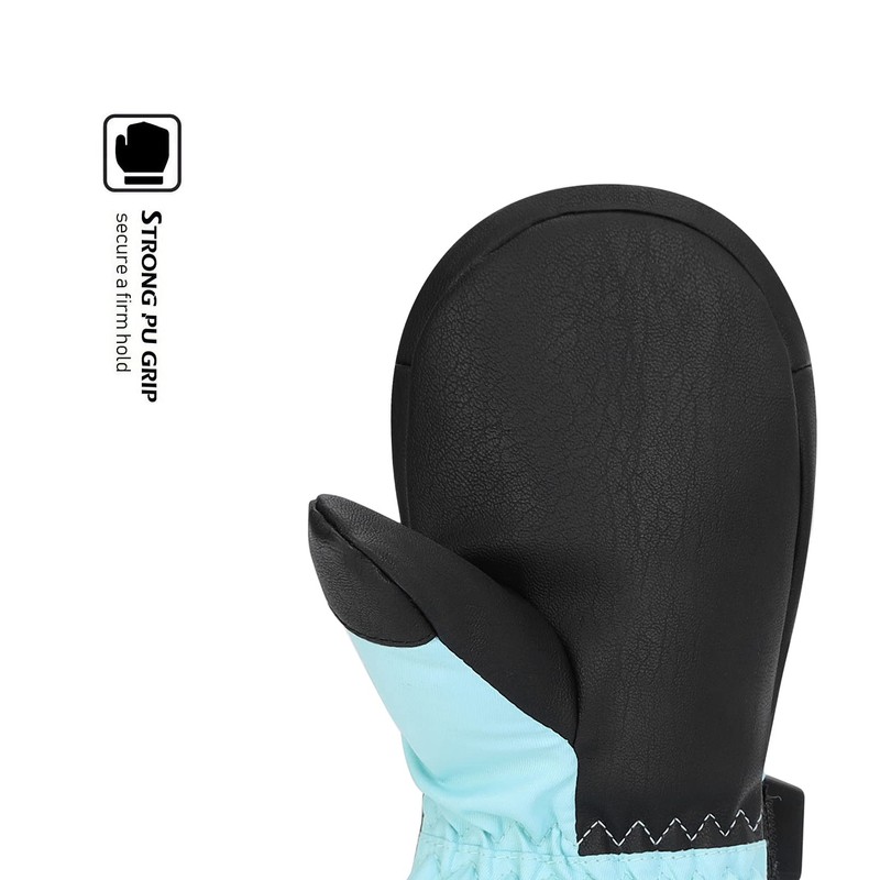 HIGHCAMP Kids Ski Mittens Waterproof Winter Snow Gloves with Zipper