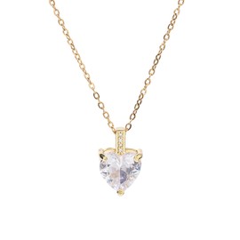 14K Gold Plated Diamond Necklaces for Women April Birthstone Necklace Heart Pendant Necklace April Birthstone Jewelry April Birthday Gifts for Women Girls Jewelry