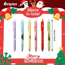 JXITON 36pcs Christmas Pens,Retractable Xmas Ink Pens Gen Ballpoint Pen for Christmas Stocking Stuffer Party Supply