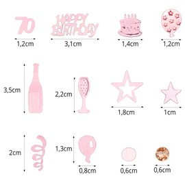Happy 70th Birthday Confetti 30g 70th Anniversary Glitter Foil Table Decoration Sequins for 70 Years Birthday Table Confetti Party Decoration Rose Gold