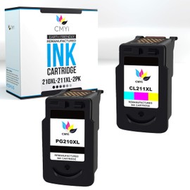 CMYi 210XL 211XL Replacement Combo Pack Ink Cartridges for Canon PIXMA iP2700, iP2702, MP230, MP240, MP250, MP260, MP270, MP280, MP480, MP490, MP495, MP499, MX320, MX330, MX340 (1 Black, 1 Color)
