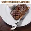 Kichvoe Stainless Steel Steak Fork Handle Kitchen Utensil for BBQ