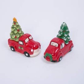 Dolomite Holiday Truck and Tree Salt & Pepper Shaker Set - Style Chosen at Random
