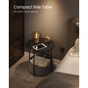 VASAGLE Side Table with Charging Station, Round End Table With